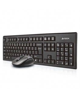 A4Tech 7100N desktop näppäimistö Sisältää hiiren Pelaaminen Langaton RF QWERTY englanti musta