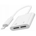 Wooco J-008 Dual Audio & Charge Adapter 2x Lightning Wooco J-008 Dual Audio & Charge Adapter 2x Lightning