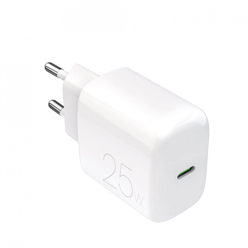 PURO Wall Charger "PRO LITE" 1x USB-C, 25W, Power Delivery, Universāls Balts AC Ātrā uzlāde Iekštelp