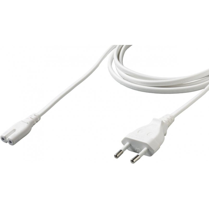 Fuj:tech CEE 7/16 - C7 - power cable, white, 3 m
