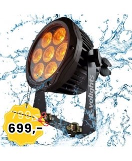 Valgustus EVOLIGHTS GLACIER 7 LED PAR 7x10W RGBWA-UV IP65