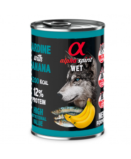 ALPHA SPIRIT WET Sardine with banana - wet dog food - 400g