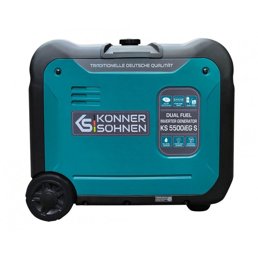 Könner & Söhnen KS 5500iEG S mootor-generaator 5000 W 13,5 l Veeldatud naftagaas (LPG), Bensiin Rohe – 5