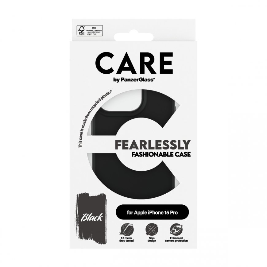 PanzerGlass CARE by ® Fashionable Case Black iPhone 15 Pro – 3