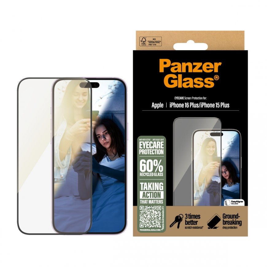 PanzerGlass ® EyeCare Screen Protector iPhone 16 Plus | 15 Plus | Ultra-Wide Fit Skaidri ekrano apsa – 2