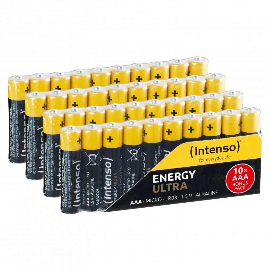Intenso 7501510 - Energy Ultra Alkaline Batterie AAA Micro 40er-Pack - Batterie Kertakäyttöinen akku