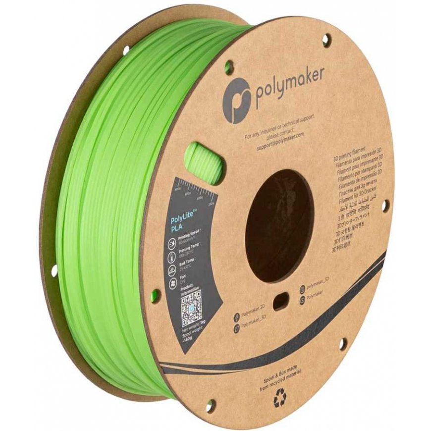 Polymaker Filaments Polimaker PolyLite Spīdīgs PLA 1.75mm 1kg - Zaļš