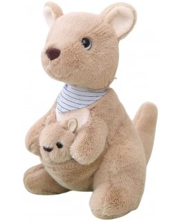 Lean Toys Plush Toy Cuddly Kangaroo with Baby 23cm