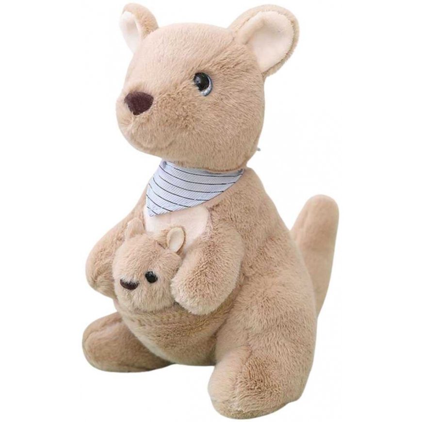 Lean Toys Plush Toy Cuddly Kangaroo with Baby 23cm