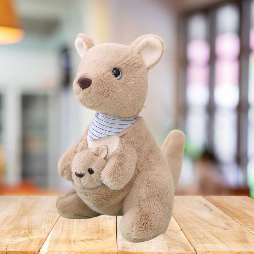 Lean Toys Pehmolelu Kenguru Vauvan Kanssa 23 cm – 2