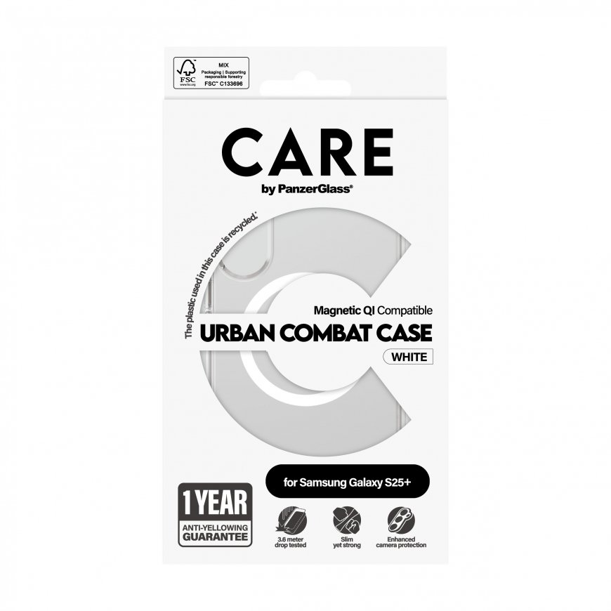 PanzerGlass CARE by ® Flagship Case Transparent Urban Combat w. White Qi Compatible Samsung Galaxy S – 3