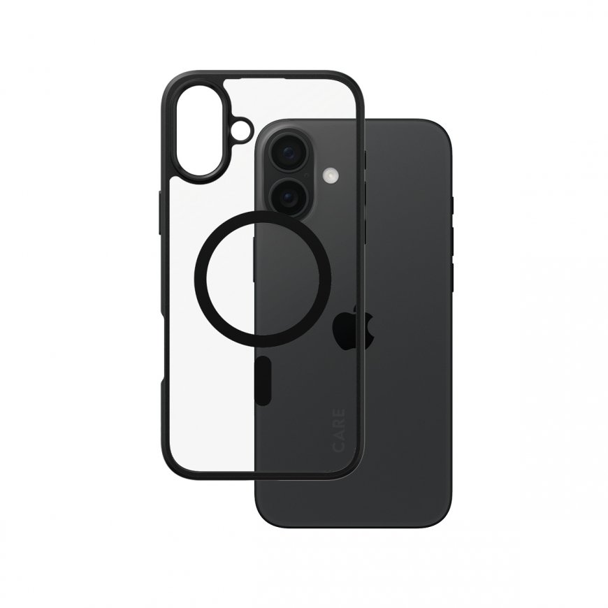 PanzerGlass CARE by ® Flagship Case Transparent Urban Combat w. Black Frame & MagSafe iPhone 16 Plus