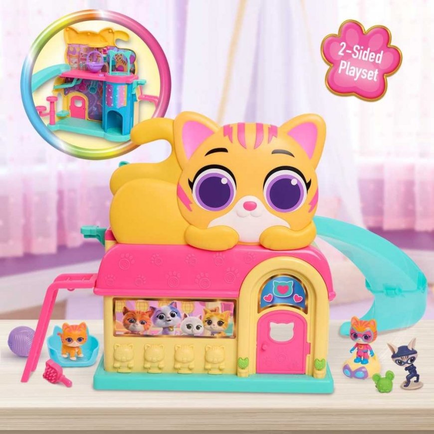 Disney noortele „Supercats Super Kitties Purr'n'Play“ mänguväljakute komplekt + kassipoegade figuurid, tarvikud, valgus ja heli – 5