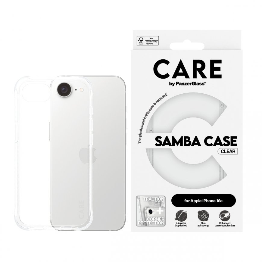 PanzerGlass CARE by ® Fashionable Case Samba Transparent iPhone 16e – 2