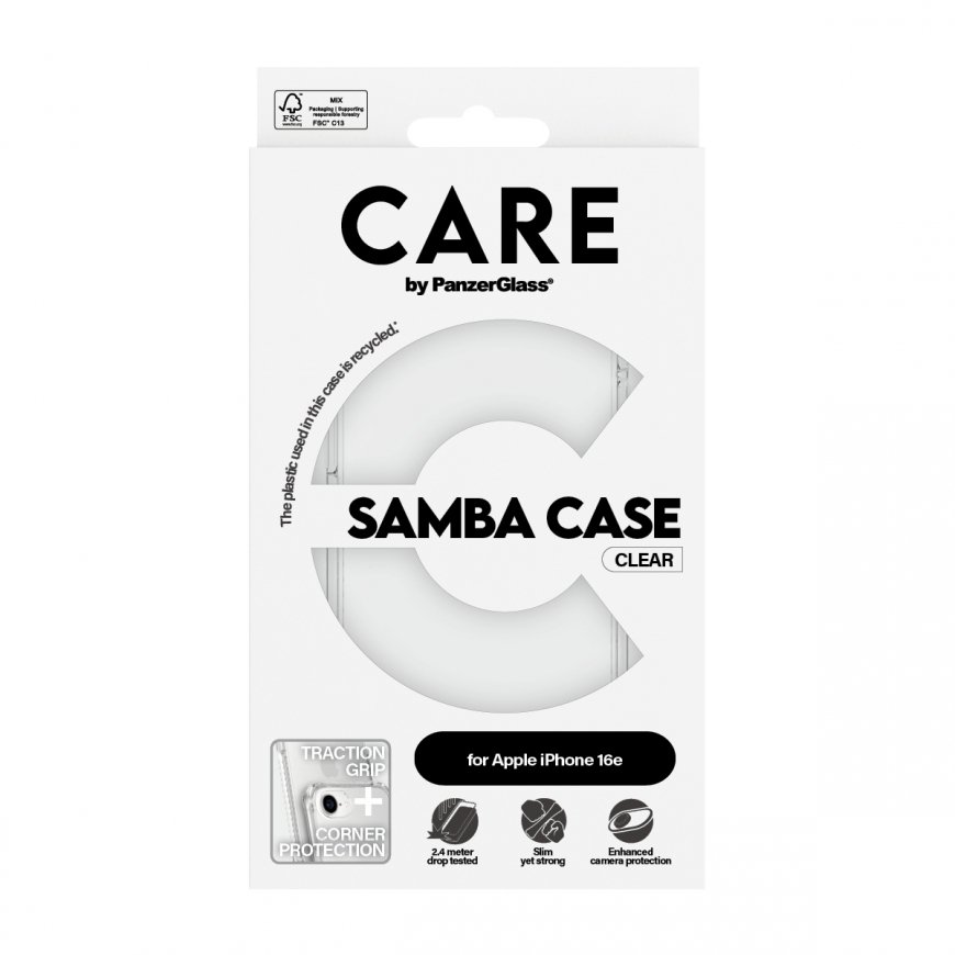 PanzerGlass CARE by ® Fashionable Case Samba Transparent iPhone 16e – 3