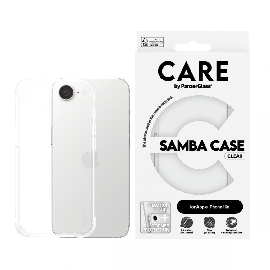 PanzerGlass CARE by ® Fashionable Case Samba Transparent iPhone 16e mobilo telefonu apvalks Aploksne – 4