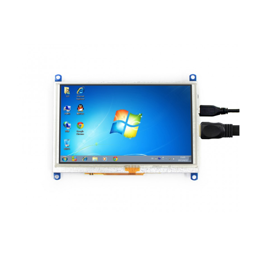 Waveshare Touchscreen LCD for Raspberry Pi 3B+/3B/2B/B+ Microcomputer - 5" 800x480px HDMI + USB – 2
