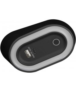 Orno AGRA LED spuldze zem skapja 2,5W, 80lm, 4000K, ar bezkontaktu slēdzi un USB A+C uzlādes funkciju, melna