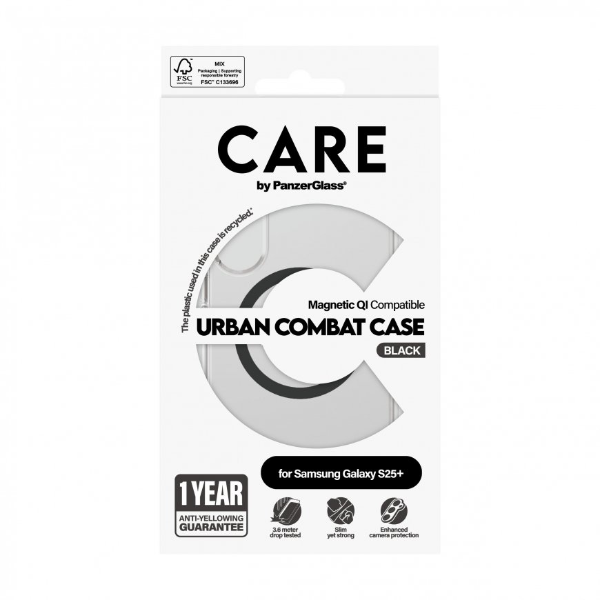 PanzerGlass CARE by ® Flagship Case Transparent Urban Combat w. Black Qi Compatible Samsung Galaxy S – 3