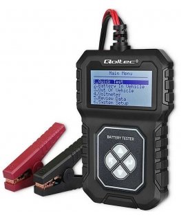 Qoltec Digitālais akumulatora testers ar LCD | Polijas izvēlne | 12V | AGM | GEL | STD | 30-220AH