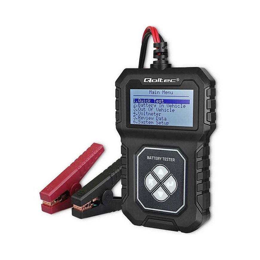 Qoltec Digitālais akumulatora testers ar LCD
