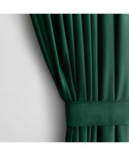 Kardinad VELVET värvitoonis pudeliroheline klassikaline riba materjali tüüp - tekstiil samet 140x245 AmeliaHome