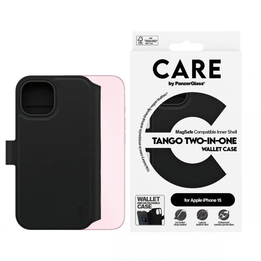 PanzerGlass CARE by ® Feature Case Tango Two-in-One Wallet w. MagSafe iPhone 15 matkapuhelimen suoja – 2