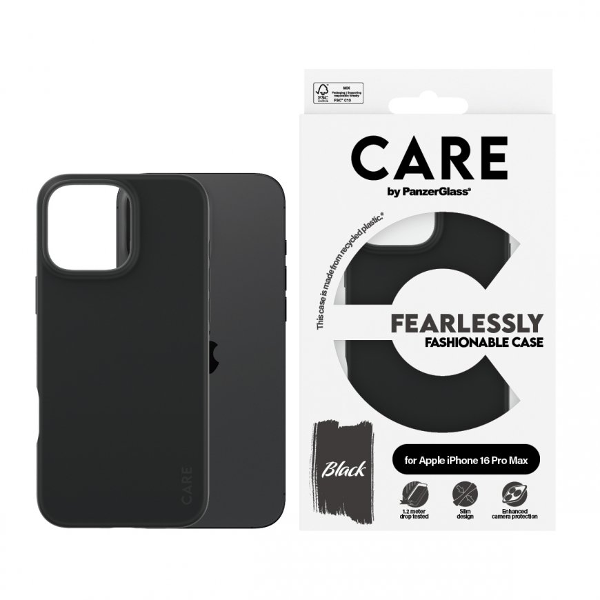 PanzerGlass CARE by ® Fashionable Case Black iPhone 16 Pro Max mobilo telefonu apvalks Aploksne Meln – 2