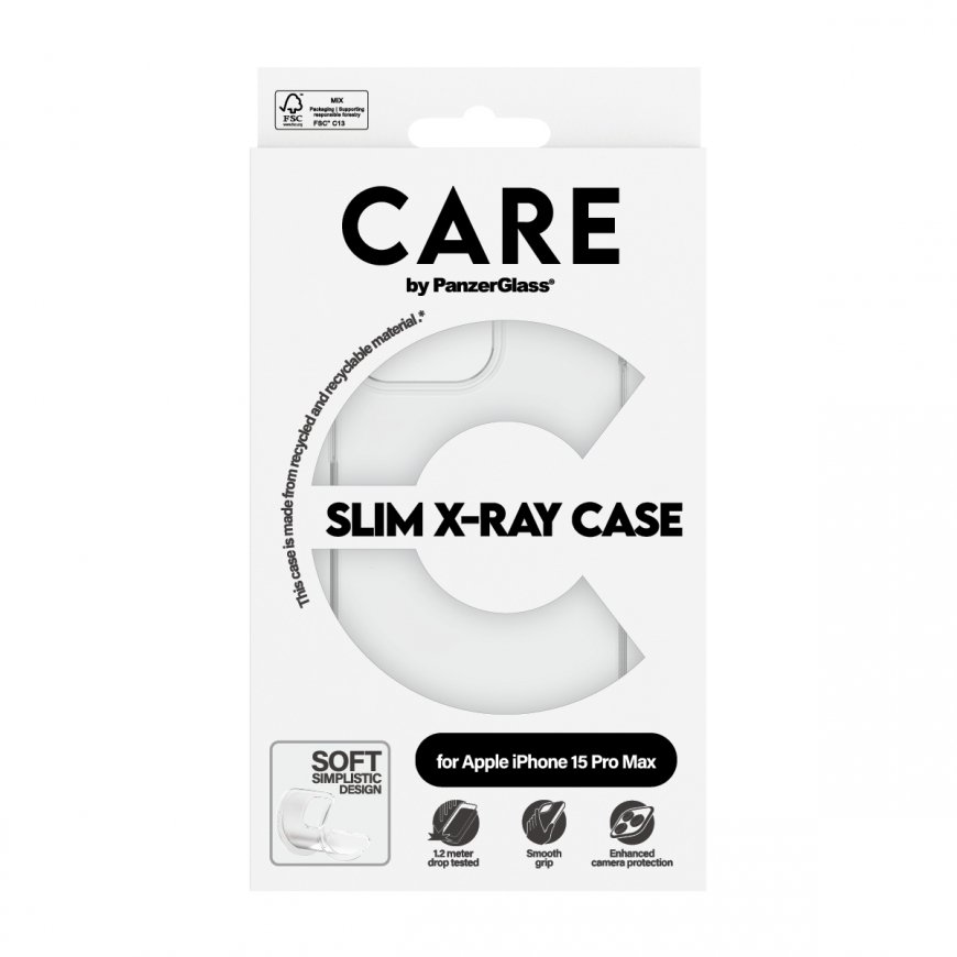 PanzerGlass CARE by ® Fashionable Case Transparent X-Ray Soft Basic iPhone 15 Pro Max mobiliojo tele – 3