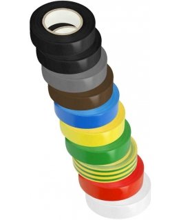 Orno komplekts 10 lentes 19mm, 2x melna, pelēka, brūna, zila, dzeltena, zaļa, dzeltena un zaļa, sarkana, balta, garums 20m