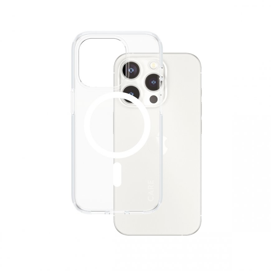 PanzerGlass CARE by ® Flagship Case Transparent Urban Combat w. White MagSafe iPhone 15 Pro