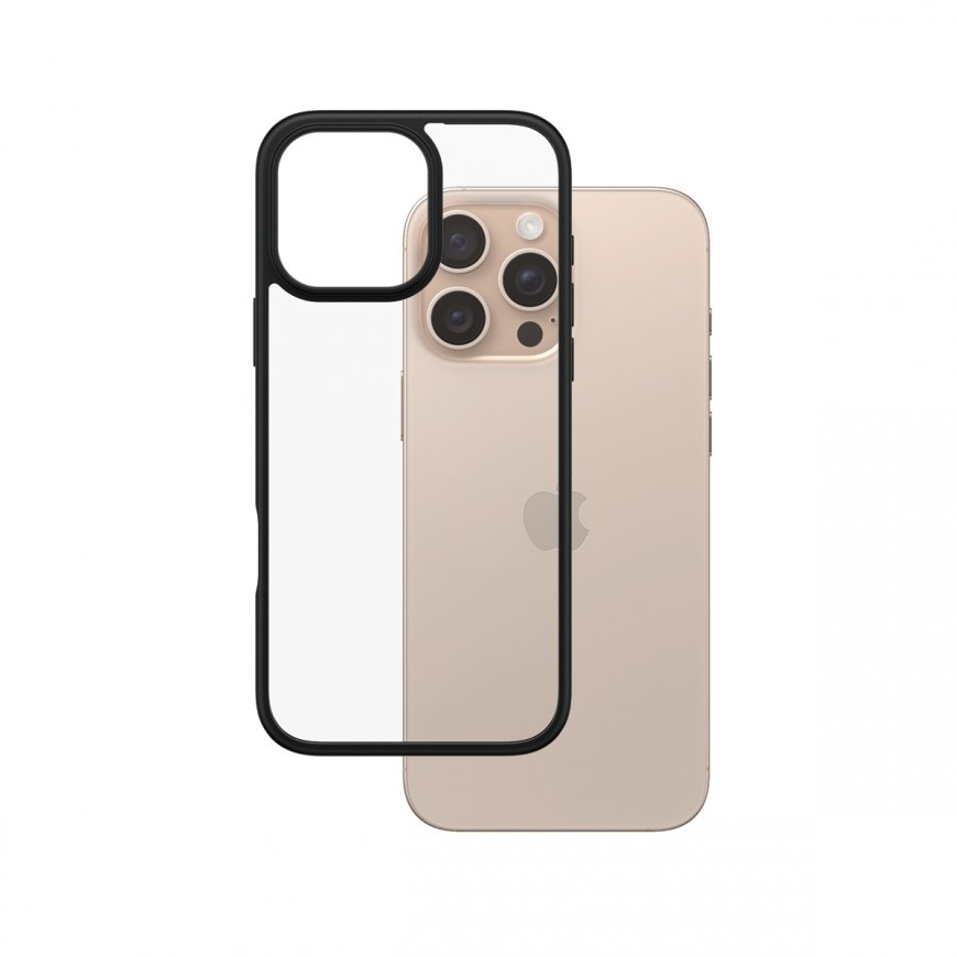 PanzerGlass ® HardCase Transparent w. Black Frame iPhone 16 Pro Max mobiliojo telefono dėklas Permat