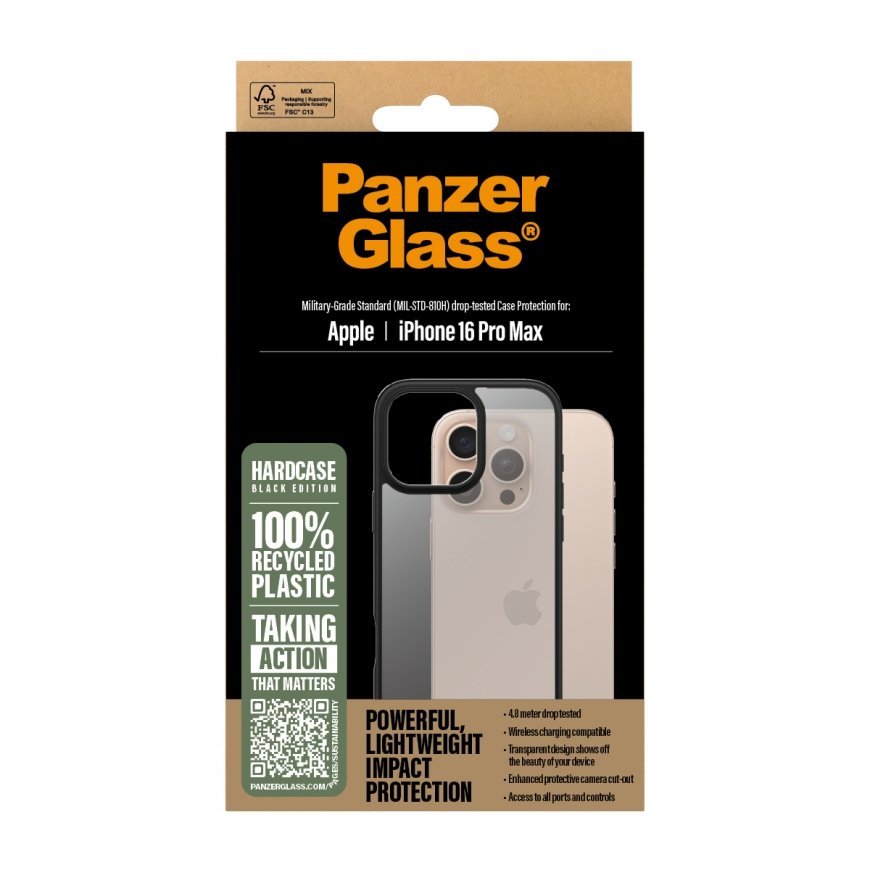 PanzerGlass ® HardCase Transparent w. Black Frame iPhone 16 Pro Max mobilo telefonu apvalks Aploksne – 3