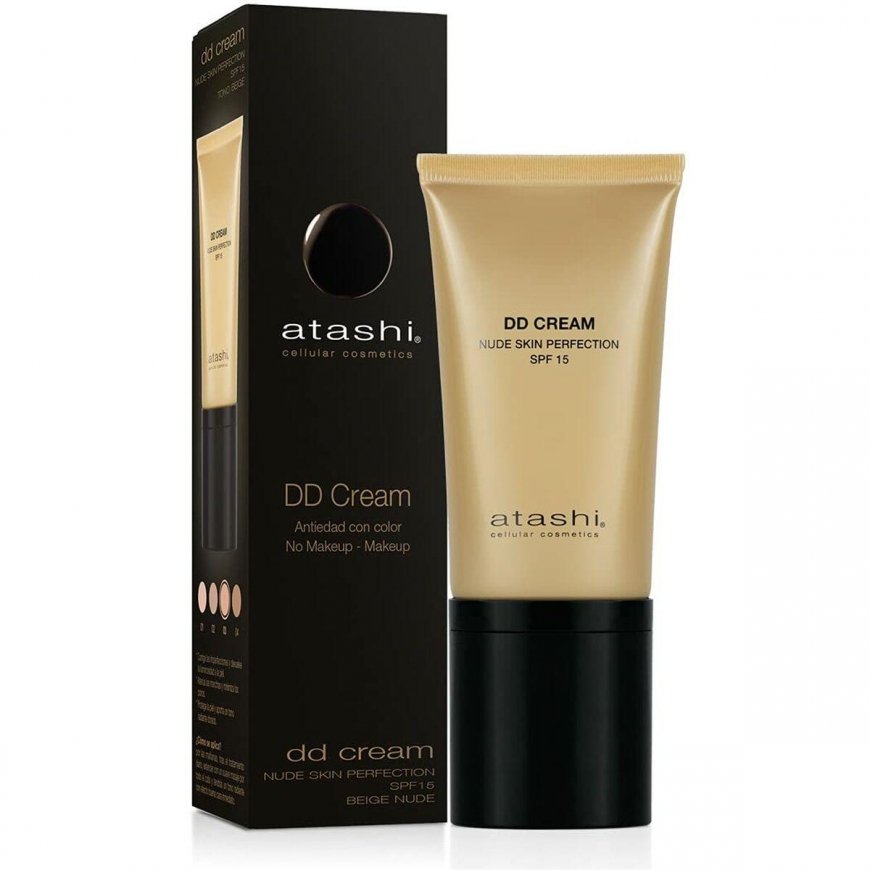 Auringonsuoja värillä Atashi Cellulaarinen Kosmetiikka Spf 15 DD Kremi Ruskeankeltainen 50 ml