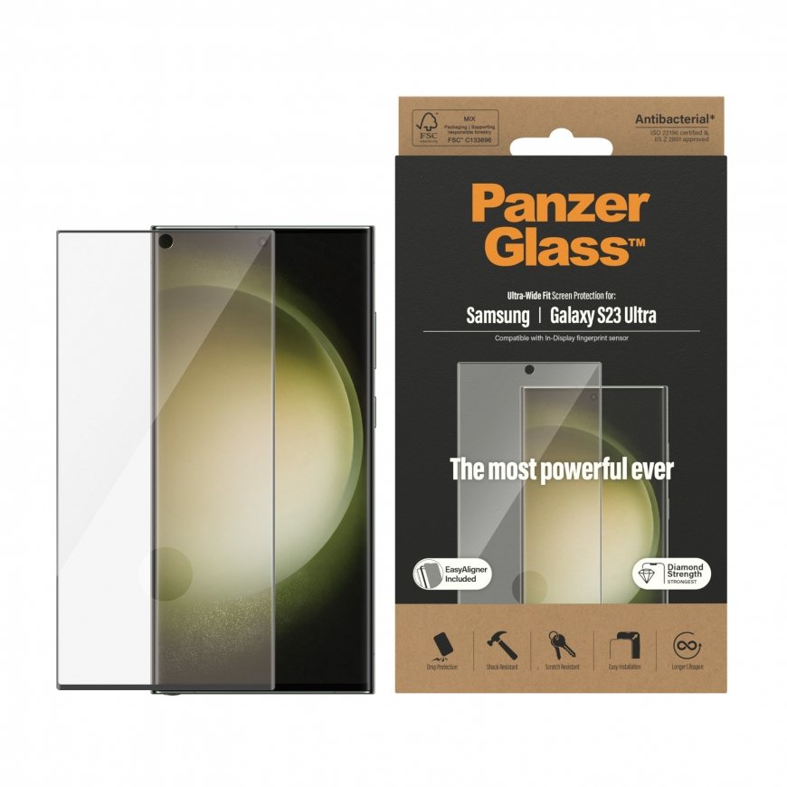 PanzerGlass ® Screen Protector Samsung Galaxy S23 Ultra | Ultra-Wide Fit w. EasyAligner – 2