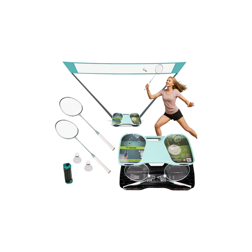 Trizand 25515 badminton set in a case