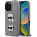 Чехол Karl Lagerfeld Grained PU K&CH Heads для Apple iPhone 16 Pro Max серого цвета Чехол Karl Lagerfeld Grained PU K&CH Heads для Apple iPhone 16 Pro Max серого цвета