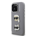 Karl Lagerfeld Grained PU K&CH Heads case for Apple iPhone 16 Pro Max in gray color Karl Lagerfeld Grained PU K&CH Heads case for Apple iPhone 16 Pro Max in gray color