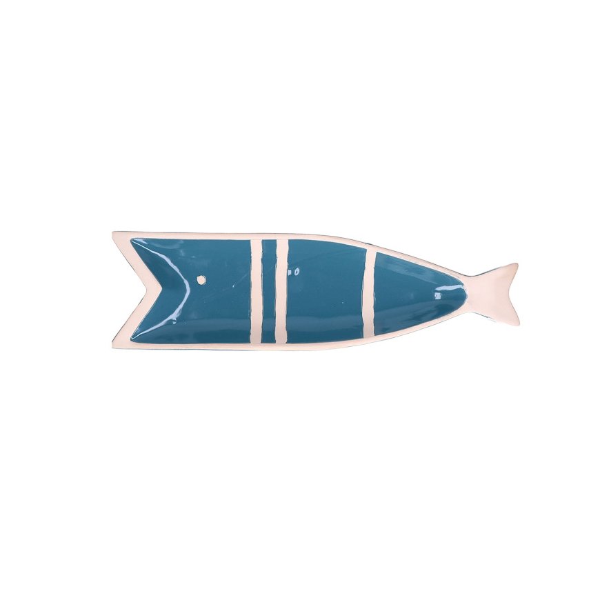 Emro Aziatica DOMESTIC RITUALS PELAGIC LOGICAL Fish plate blue 38.5 x 11 x 3 cm