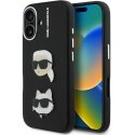 Karl Lagerfeld Grained PU K&CH Heads dėklas skirtas Apple iPhone 16 juodos spalvos Karl Lagerfeld Grained PU K&CH Heads dėklas skirtas Apple iPhone 16 juodos spalvos