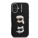Karl Lagerfeld Grained PU K&CH Heads dėklas skirtas Apple iPhone 16 juodos spalvos Karl Lagerfeld Grained PU K&CH Heads dėklas skirtas Apple iPhone 16 juodos spalvos