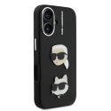 Karl Lagerfeld Grained PU K&CH Heads -kotelo Apple iPhone 16:lle mustana Karl Lagerfeld Grained PU K&CH Heads -kotelo Apple iPhone 16:lle mustana