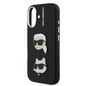 Karl Lagerfeld Grained PU K&CH Heads maciņš Apple iPhone 16 melnā krāsā Karl Lagerfeld Grained PU K&CH Heads maciņš Apple iPhone 16 melnā krāsā