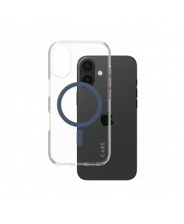 PanzerGlass CARE by ® Flagship Case Transparent Urban Combat w. Blue MagSafe iPhone 16 mobile phone case
