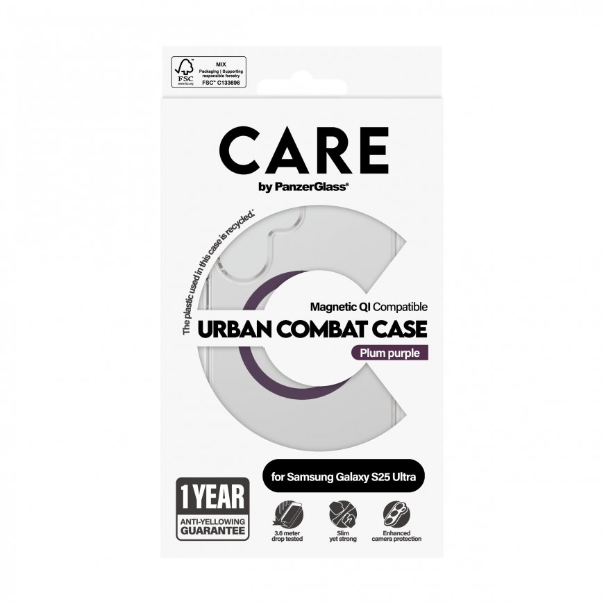 PanzerGlass CARE by ® Flagship Case Transparent Urban Combat w. Plum Purple Qi Compatible Samsung Ga – 3