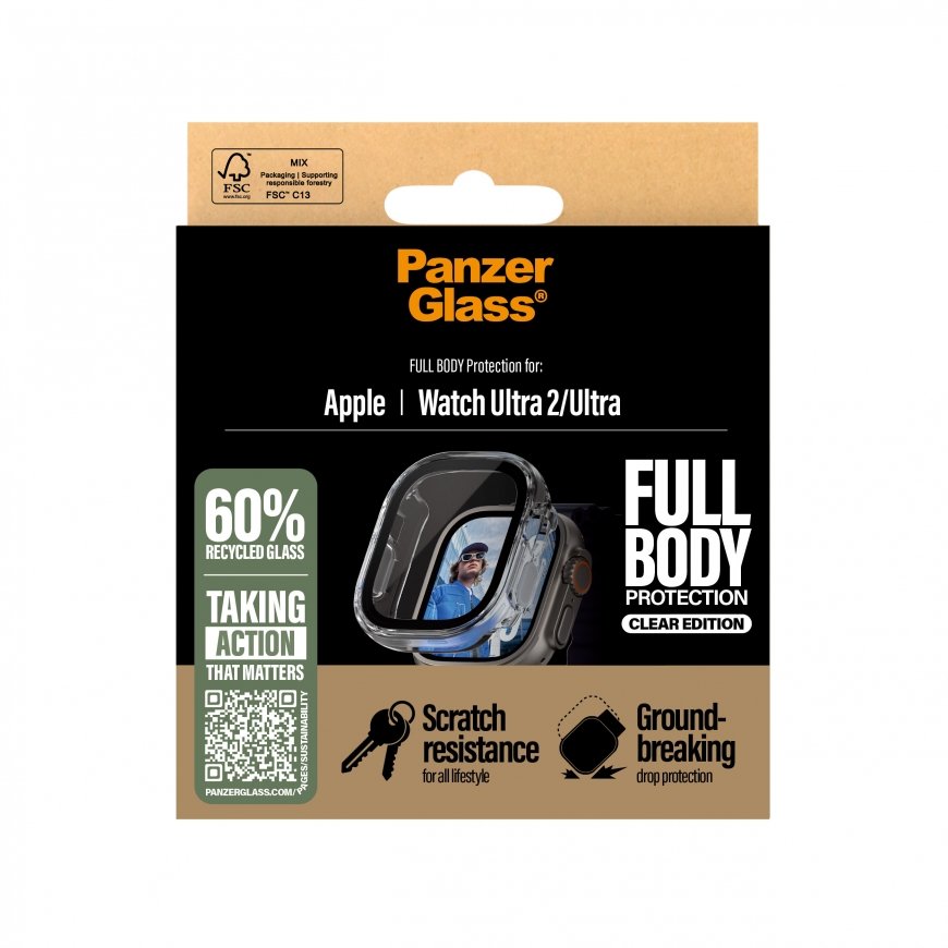 PanzerGlass ® Screen Protector Snappie Full Body Bulky Transparent Apple Watch Ultra 2 – 3