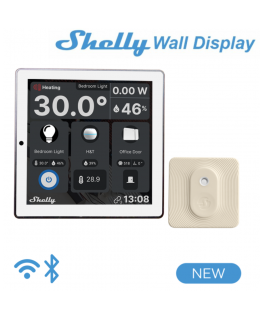 Shelly Plug&Play "Wall Ekranas X2 Sidabrinis + Blu H&T Ivory" Android WLAN Sidabrinė