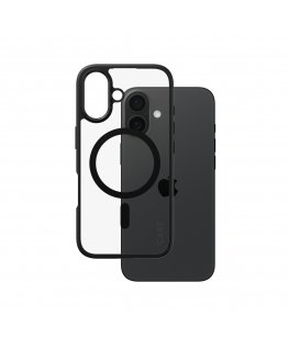PanzerGlass CARE by ® Flagship Case Transparent Urban Combat w. Black Frame & MagSafe iPhone 16 mobile phone case