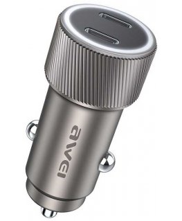 Awei C-858 33W 2xUSB-C Car Charger Black