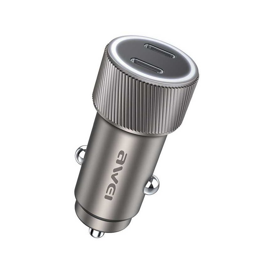 Awei C-858 33W 2xUSB-C Car Charger Black